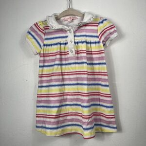 Pineapple Sunshine Rainbow Stripe Collared Dress 12-18Months